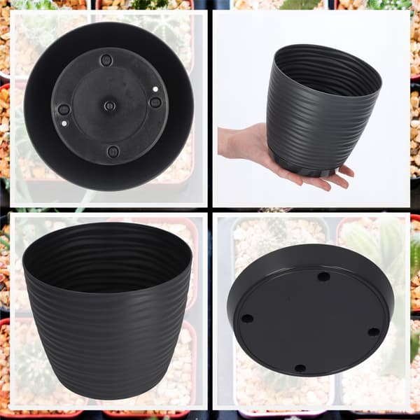 KADAX Urtepotte 15cm Rund Plastik Urtepotte Antracit