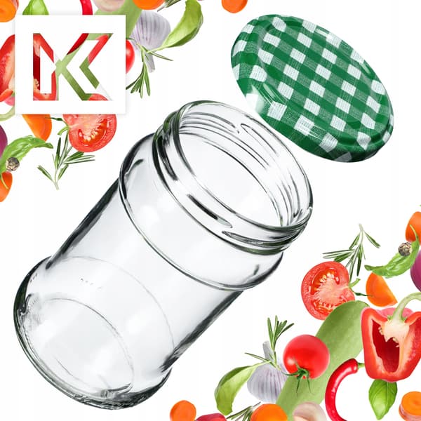 KADAX Seno purkituspurkit 315ml 50kpl 66mm + kansi "Green grid"