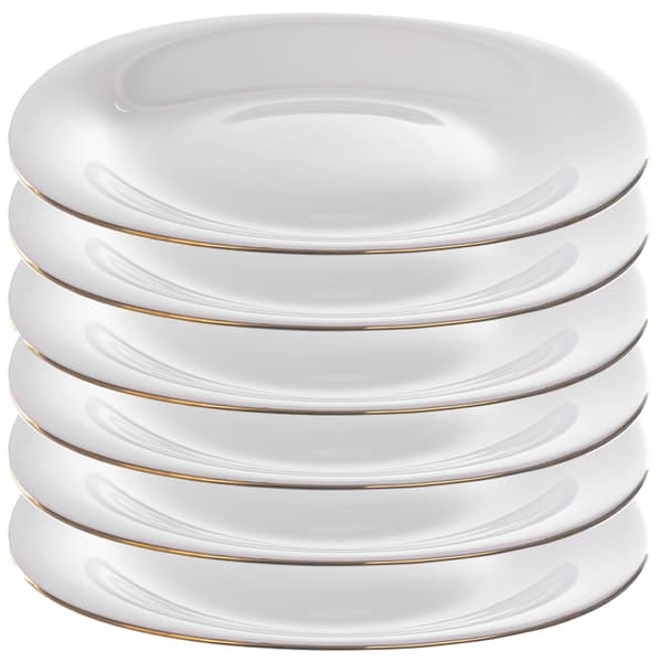 KADAX Desserttallrik 21,5 cm Tallriksset 6 delar Vitt guld Set