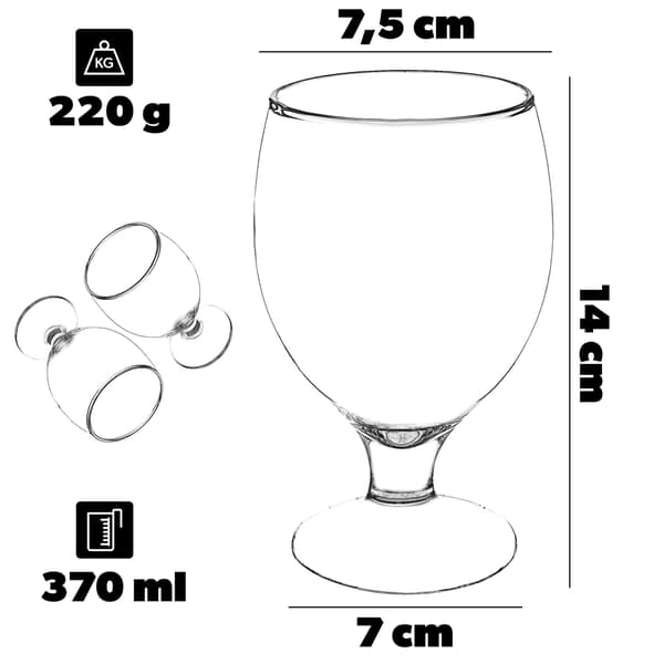 KADAX Ölglas, Cocktails, Drycker, Mugg, 370ml, 2 st, Present