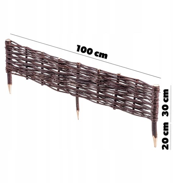 KADAX Trädgårdspalissadkantstängsel 100x30 cm högt staket