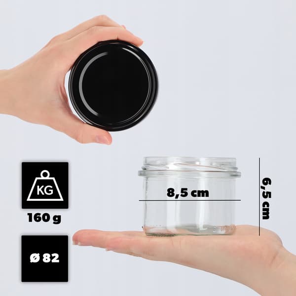 KADAX 50x Jar 235ml + Cap Fi82 Jam Jar