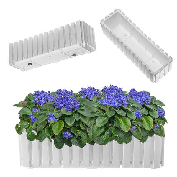 KADAX Balkonglåda Blomkruka 58x18x16,5 cm Vit Balkong