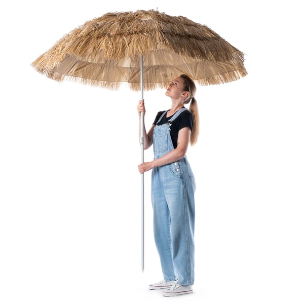 KADAX Haveparasol til Balkon Terrasse 155cm Hawaiiansk Justerbar Foldbar