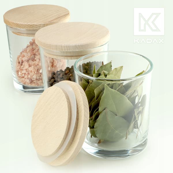 KADAX Madbeholder 245ml Glas Krydderibeholdere Organizer 6 stk.