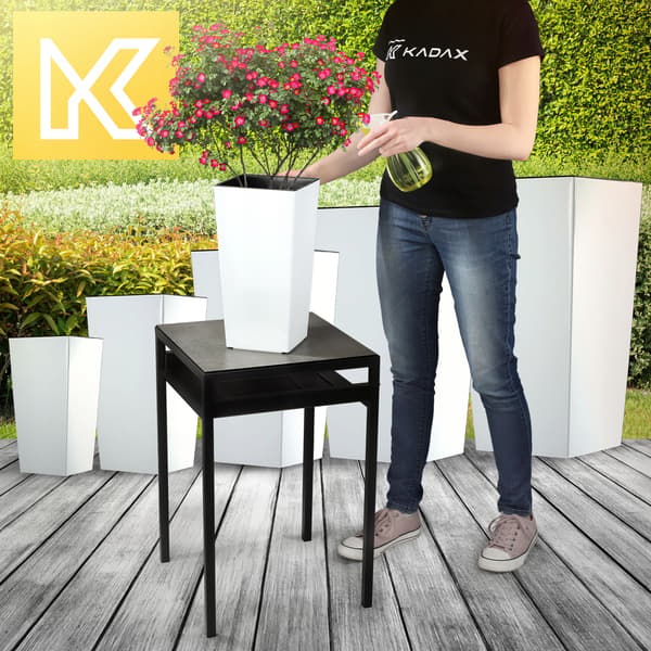 KADAX Blomkruka Trädgårdskruka + Insats 18x36 cm Hög Stor Vit Glansblomma