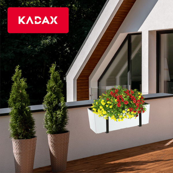 KADAX Urtepotte Balkonkasse med Indsats Blomsterfod 19x56cm + Håndtag