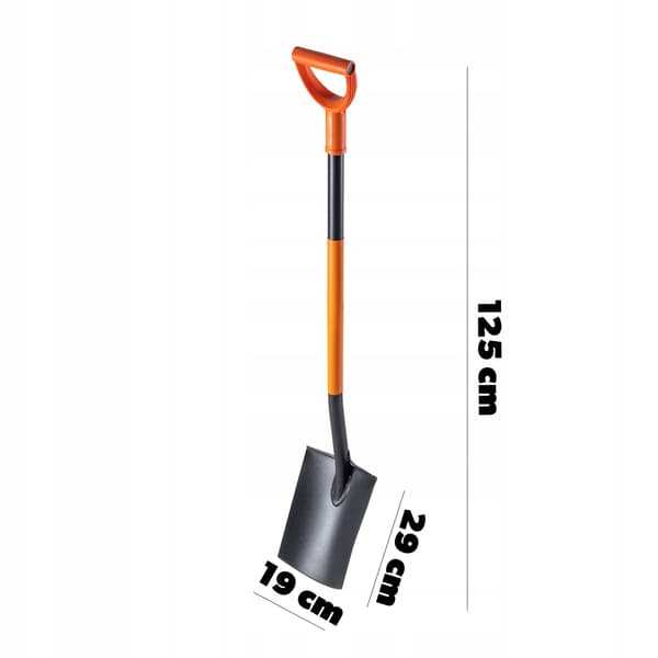 KADAX Rak spade 125 cm metall trädgård ergonomisk härdad