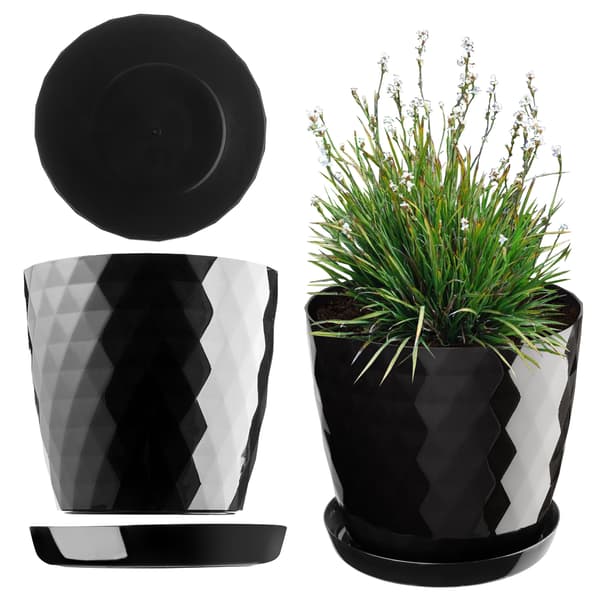 KADAX Plastblomkruka med stativ, Blomkruksskydd, 14 cm, Svart, Kadax