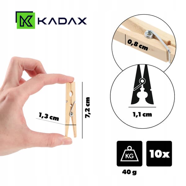KADAX Pyykkipojat Puiset Pyykkiklipsit 10 kpl