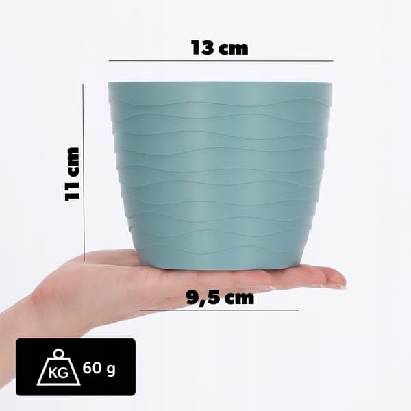 KADAX Urtepotte Låg Grøn Rund 13cm Plast
