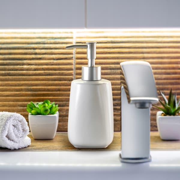 KADAX Tvålpump för flytande tvål 400 ml vit keramik 2 st