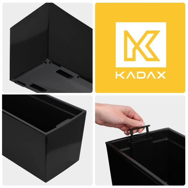 KADAX Urtepotte Balkonkasse med Indsats Blomsterfod Sort Gloss 19x56cm