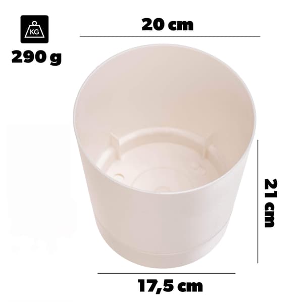 KADAX Urtepotte Urtepottedæksel med Underkop Rund 20 cm Sæt med 2