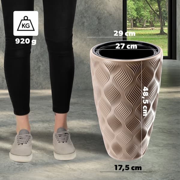 KADAX Urtepotte med Indsats 48cm Urtepottedæksel Plast Høj