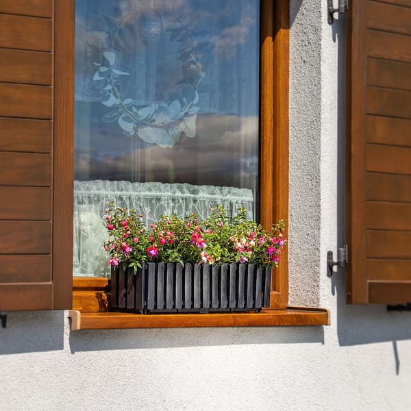 KADAX Balkonkasse Urtepotte 58x18x16,5 cm Antracit Balkon