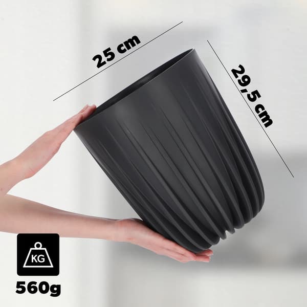 KADAX Urtepotte med Indsats 25x30cm Rund Plastlåg Indsats