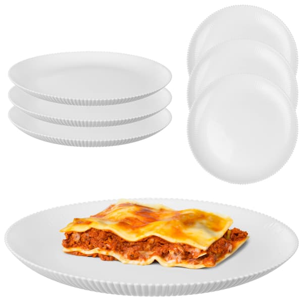 KADAX 3x Middagstallrikar 26,5 cm Stora Glastallriksset Räfflade