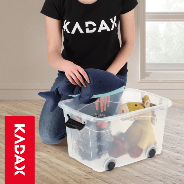 KADAX Legetøjsbeholder Stor Kasse på Hjul Plastik Stor 60L