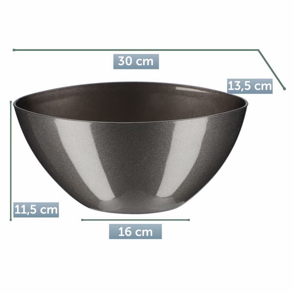 KADAX Urtepotte 30cm Oval Plastik Urtepotte Grafit