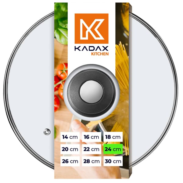 KADAX Glaslåg 24 cm Universal Varmebestandigt Gryde- og Pandedæksel