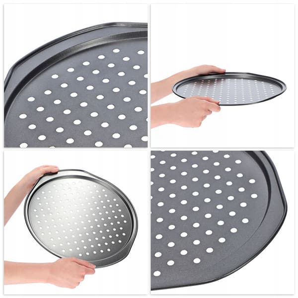 KADAX Rund pizzaplåt 31 cm perforerad plåt