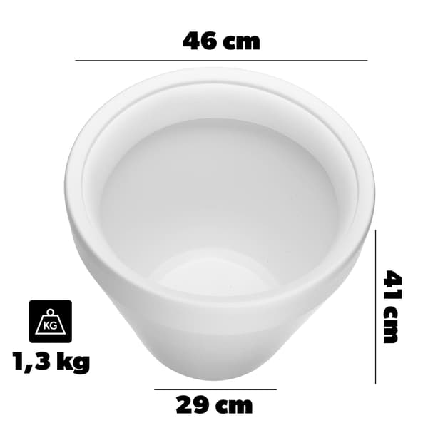 KADAX Blomkruka Stor Blomkruka Rund Blomstativ Vit 46cm