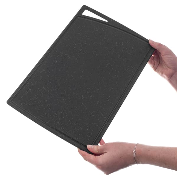 KADAX Plast skärbräda för kök halkfri svart bricka 38,5x24 cm