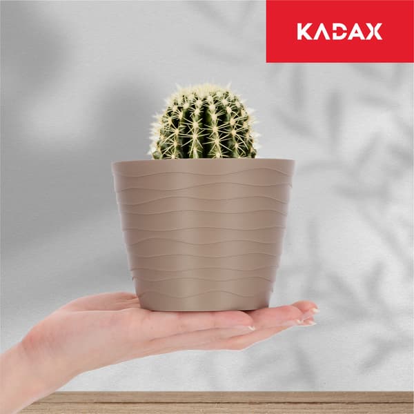 KADAX Urtepotte Plastikpotte til Blomster og Planter Beige Rund 11 cm