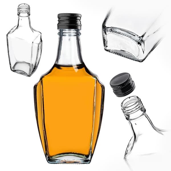 KADAX Lasipullo Tinktuuralle 250ml Mustalla korkilla 50kpl.
