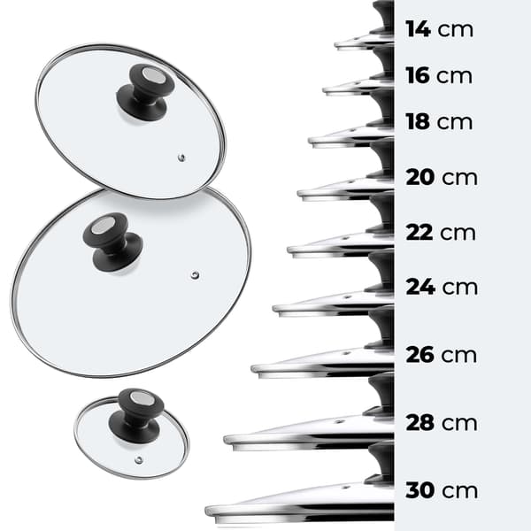 KADAX Glaslåg 28 cm Universal Varmebestandigt Gryde- og Pandedæksel