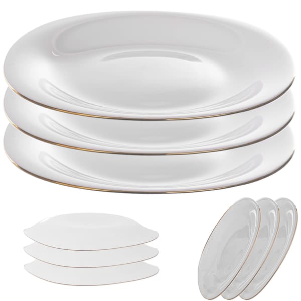 KADAX Desserttallrik 21,5 cm Tallriksset 3 delar Vitt guld set