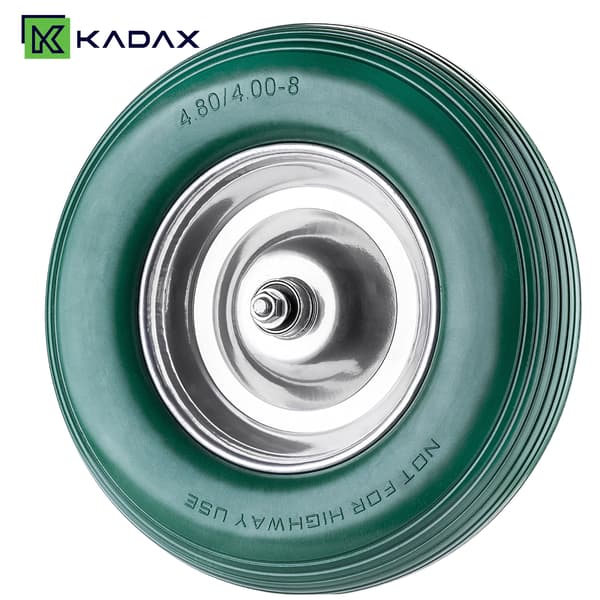 KADAX Kółka do taczek 4.00-8 PU 551030 zielone K16351 + ŚRUBY