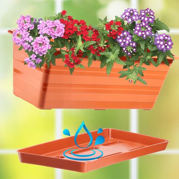 KADAX Balkonkasse 40 cm Urtepotte Urtepottestativ Balkon Blomsterstativ