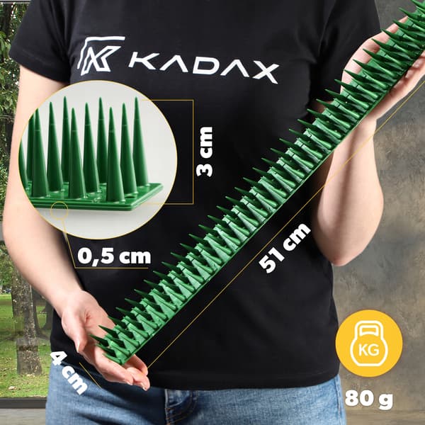 KADAX Duepigge mod fugle 51 cm tætte stærke plastik 12 stk.