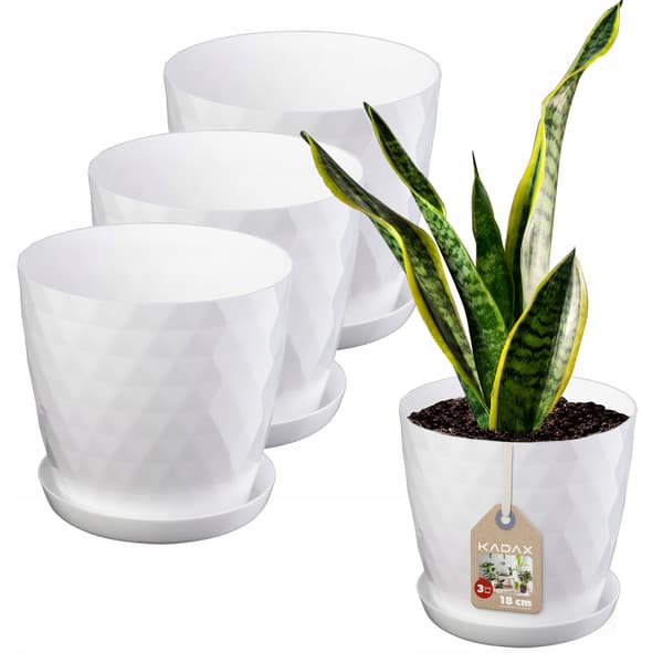 KADAX Blomkruka, Planter, Lock, 18 cm, Blomställning, Vit Plast, 3 st.