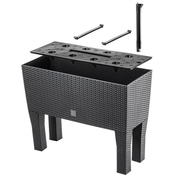 KADAX Blomkruka Trädgårdskruka + Insats Blomlåda på Ben Antracit 60cm