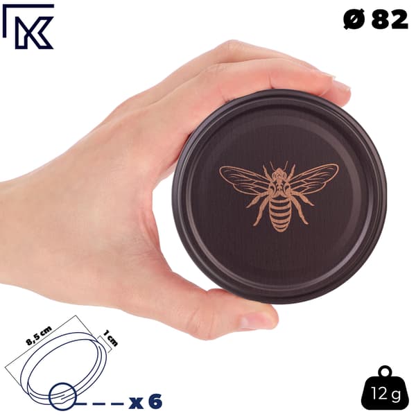 KADAX Denia Mason purkit 250ml 50kpl 82mm + kansi "Brown Bee"