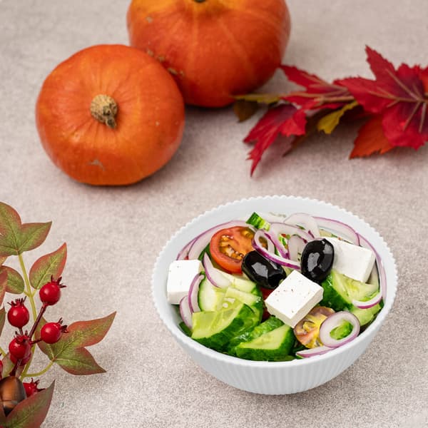 KADAX salatskål 15 cm glas til suppe, snacks, hvid, rillet, sæt med 6