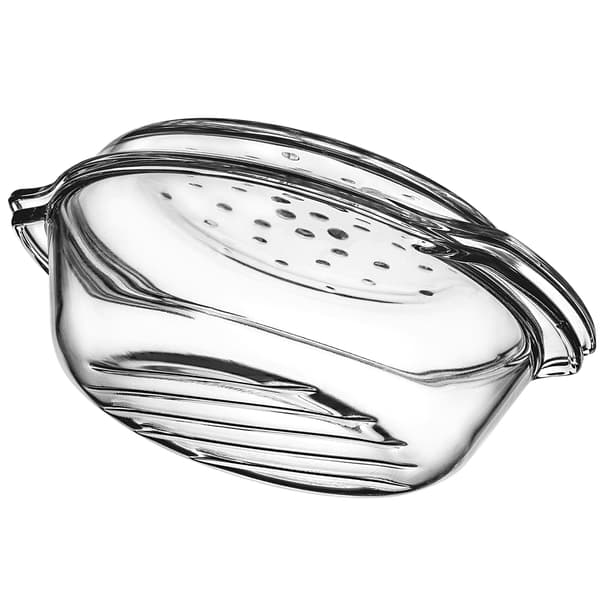 KADAX Liten ugnssäker form med lock 2,4 l rund glas