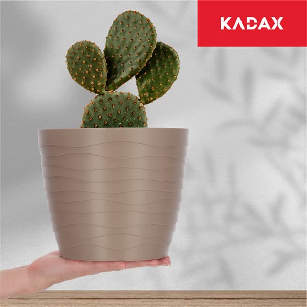 KADAX Urtepotte Plastiklåg til Blomster og Planter Beige Rund 19 cm