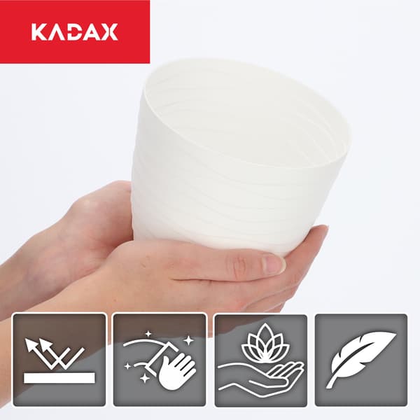 KADAX Urtepotte Plastikpotte til Blomster og Planter Hvid Rund 13 cm