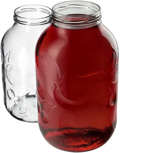 KADAX 2-pack glasburkar 5 liter för sylt, honung, gurkor 5000 ml, stor fruktmönstrad
