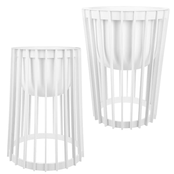 KADAX Loft Dobbeltsidet Blomsterstander Hvid 53,5 cm + 2x Indsatser