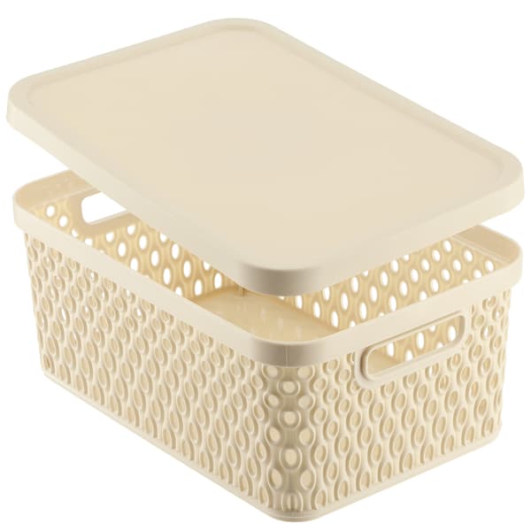 KADAX Korg med lock Förvaringslåda 4,5 l beige
