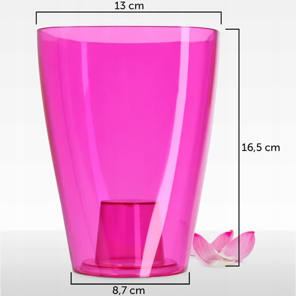 KADAX Urtepotte Orkidé Planter Plastik Urtepotte Lyserød Massiv 13cm