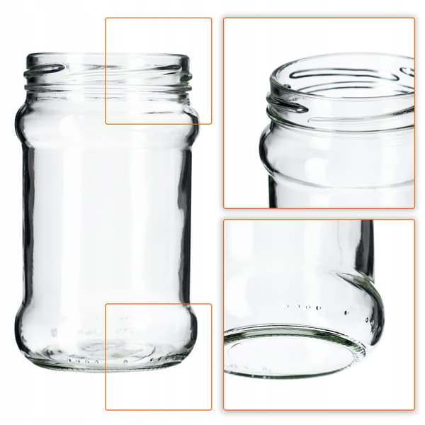 KADAX Seno purkituspurkit 315ml 10kpl 66mm + "Plum" kannet