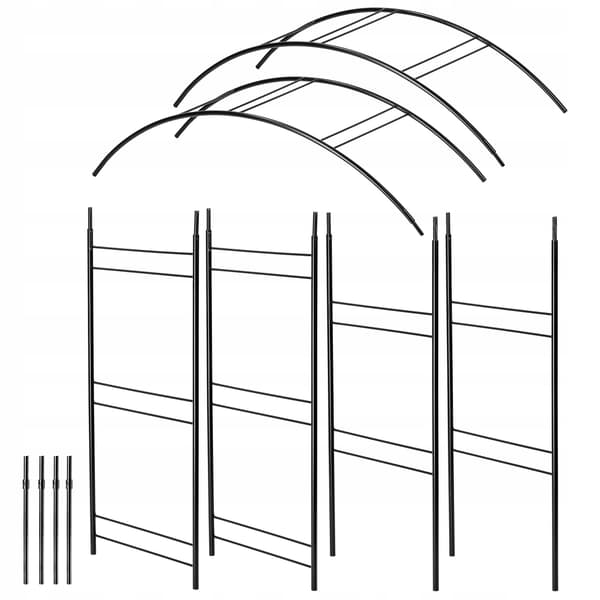 KADAX Havepergola til blomster og roser Metal Blomsterbue 255 cm