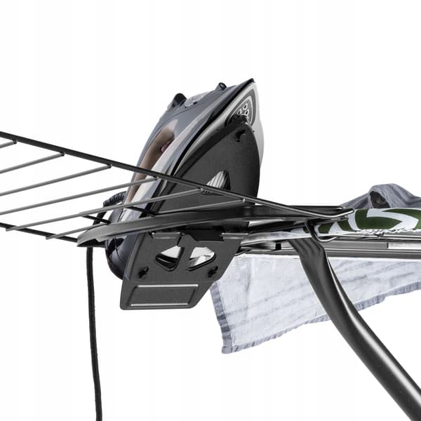 KADAX Strygebræt 120x42cm med strygejernholder, bred bordplade, foldbar hylde