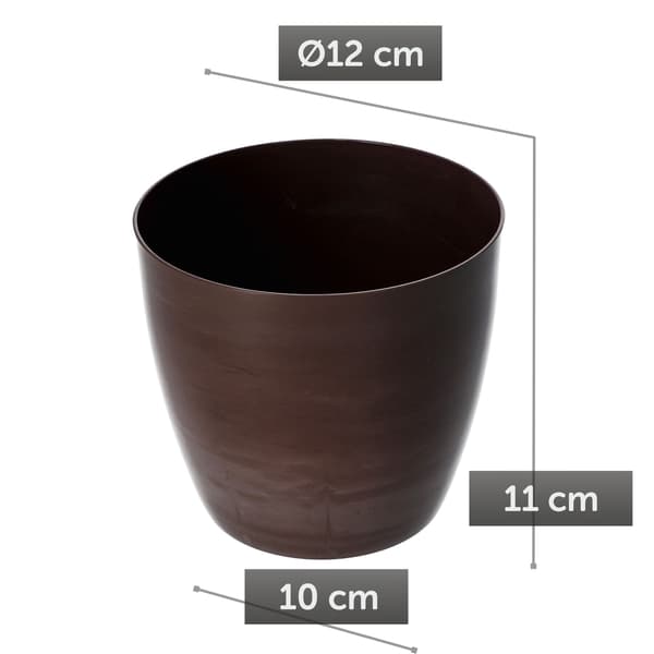 KADAX Urtepottedæksel 12 cm Rund Urtepotte til Stue Brun Marmor